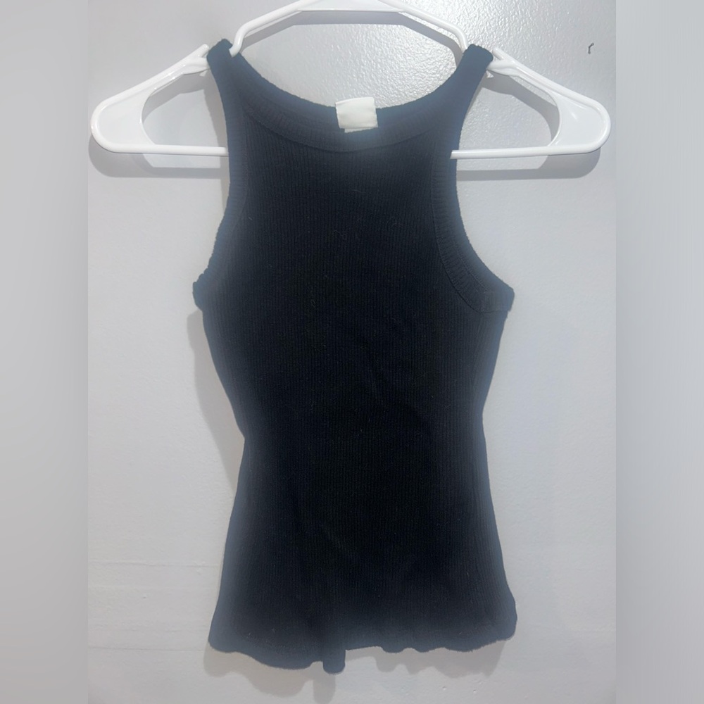 Black Ribbed Tank Top